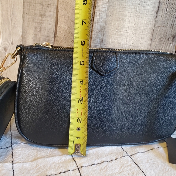 DELUXITY | Faux Leather Crossbody 3pc Set in Black - Picture 9 of 12